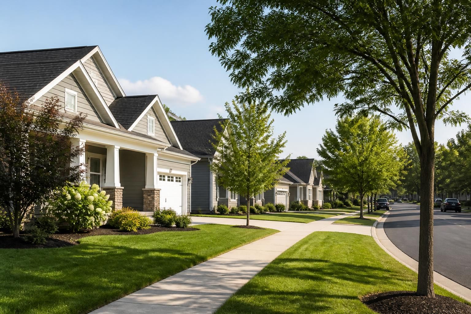 Henrietta suburban neighborhood with well-kept houses